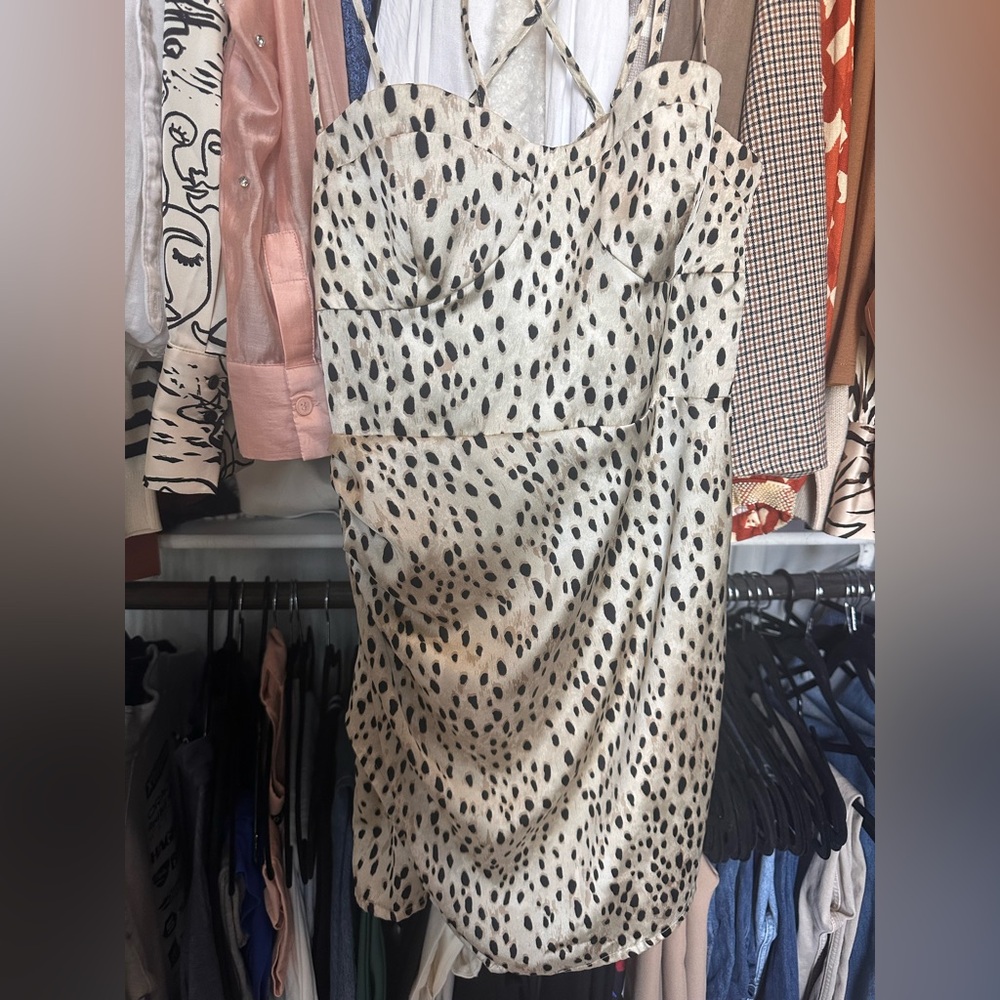 Leopard Print Strapless Dress